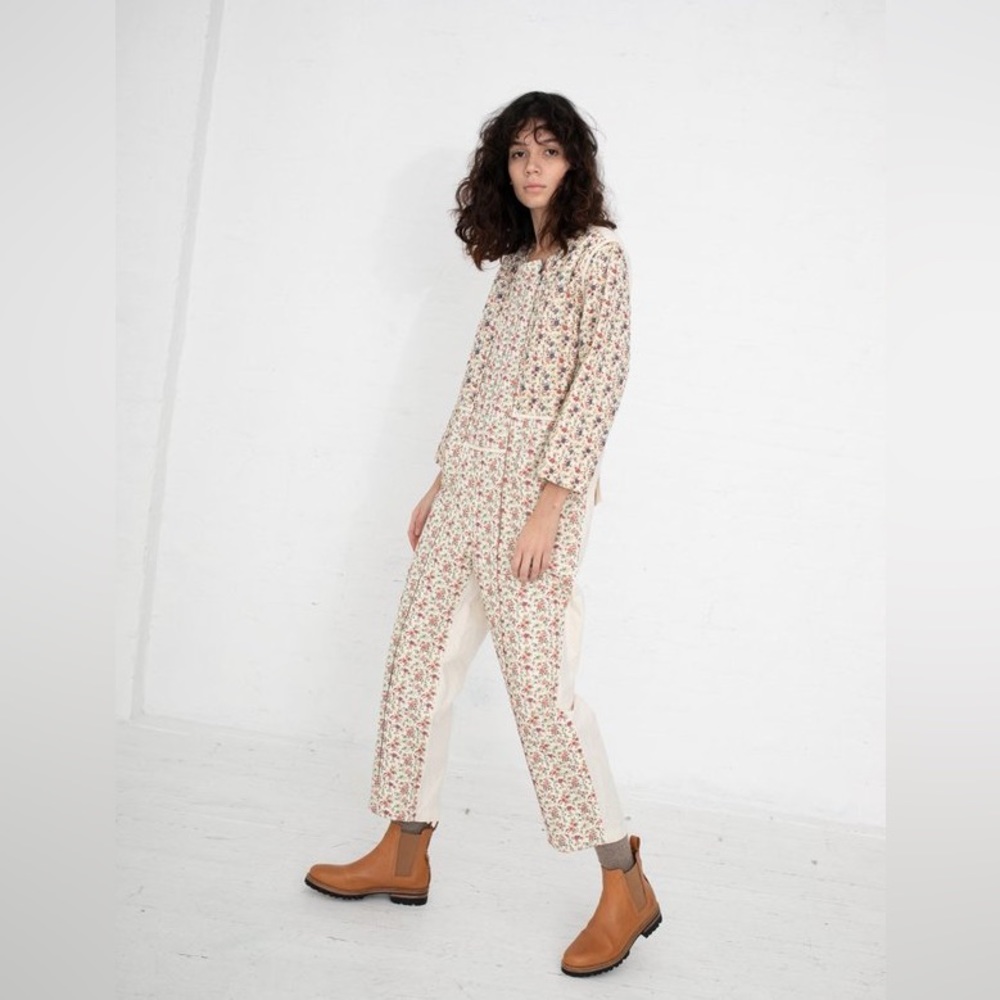 Caron Callahan Ace Quilted Jumpsuit in Lawn Floral XS